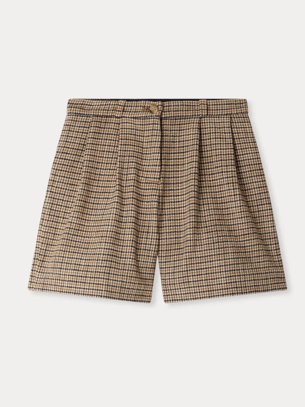 Bonpoint | wool cotton pleated houndstooth smart shorts